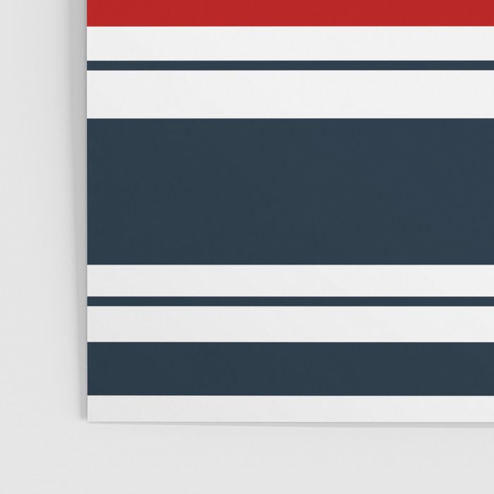 Red and Navy Blue Horizontal Stripes Poster Gallery Image 3