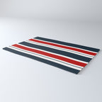 Red and Navy Blue Horizontal Stripes Rug Gallery Image 3