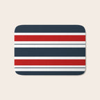 Red and Navy Blue Horizontal Stripes Bath Mat Gallery Image 1