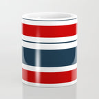 Red and Navy Blue Horizontal Stripes Coffee Mug Gallery Image 4