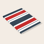Red and Navy Blue Horizontal Stripes Notebook Gallery Image 2