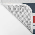 Red and Navy Blue Horizontal Stripes Bath Mat Gallery Image 2