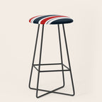 Red and Navy Blue Horizontal Stripes Stool Gallery Image 1