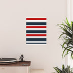 Red and Navy Blue Horizontal Stripes Poster Gallery Image 2
