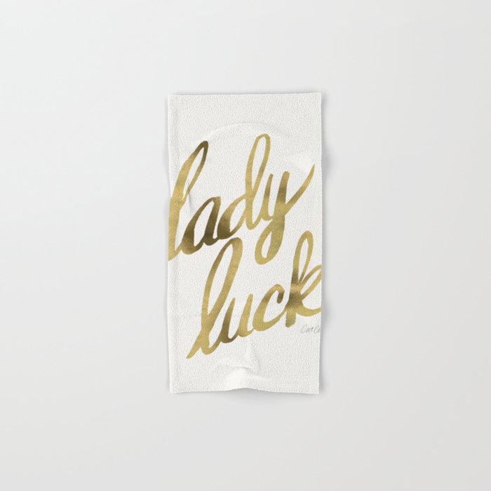 Lady Luck - Gold Ink Bath Towel Gallery Image 1