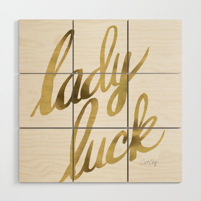 Lady Luck - Gold Ink Wood Wall Art Gallery Image 1