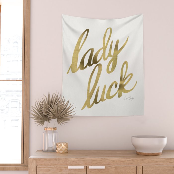 Lady Luck - Gold Ink Wall Tapestry Gallery Image 2