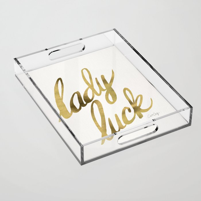 Lady Luck - Gold Ink Acrylic Tray Gallery Image 1