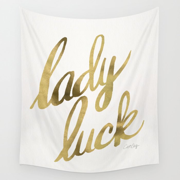 Lady Luck - Gold Ink Wall Tapestry Gallery Image 1