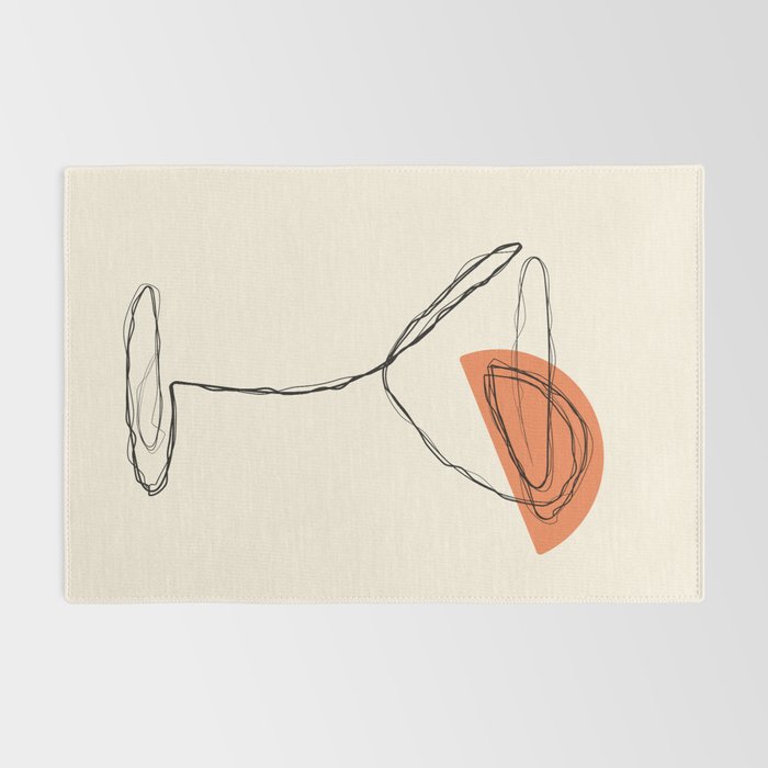 Minimalist Orange Martini Cocktail Drink Rug Gallery Image 2