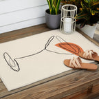 Minimalist Orange Martini Cocktail Drink Outdoor Rug Gallery Image 2