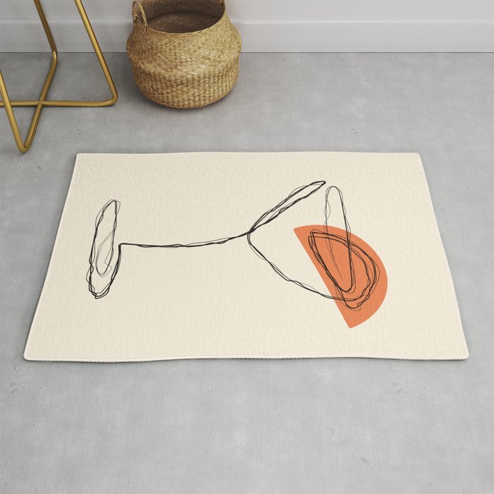 Minimalist Orange Martini Cocktail Drink Rug Gallery Image 1
