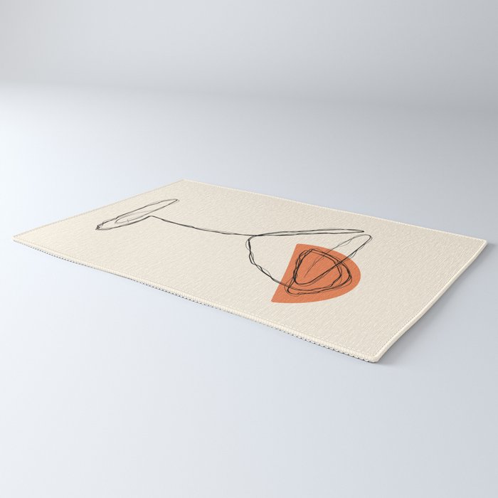 Minimalist Orange Martini Cocktail Drink Rug Gallery Image 3