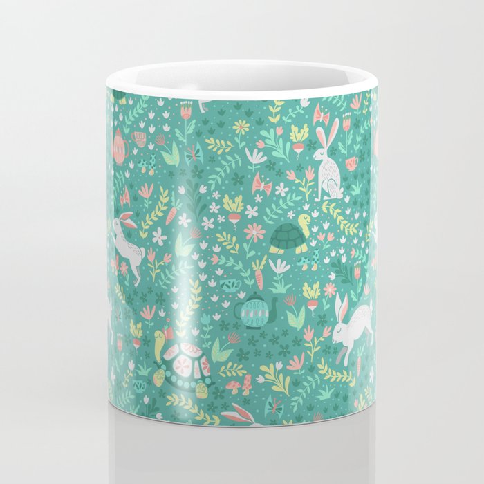Spring Pattern of Bunnies with Turtles Coffee Mug Gallery Image 4
