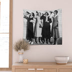 Women Beer Drinkers, Black and White Vintage Art Wall Tapestry Gallery Image 2