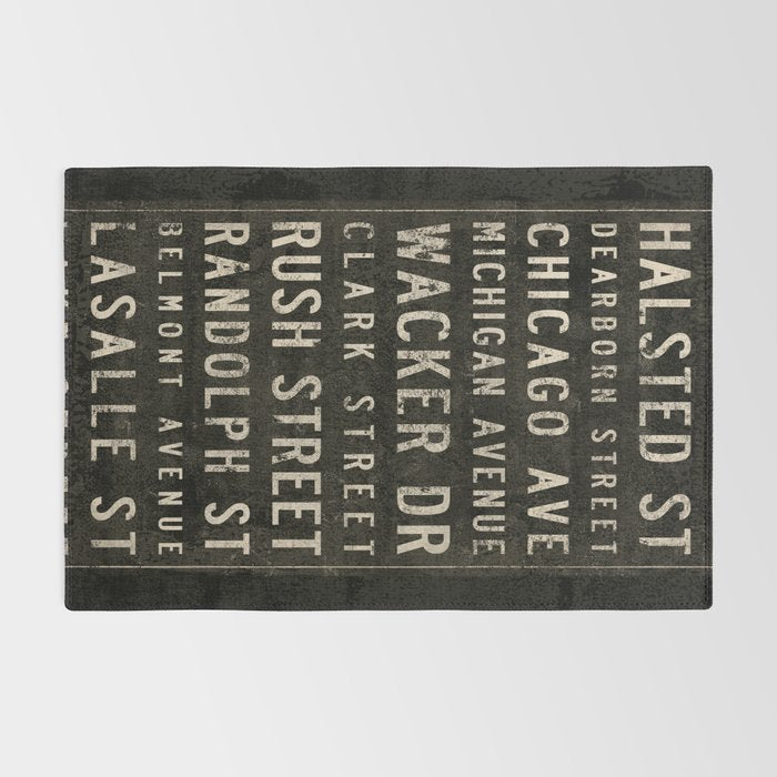 Chicago Streets Transit Sign Rug Gallery Image 2