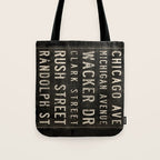 Chicago Streets Transit Sign Tote Bag Gallery Image 1