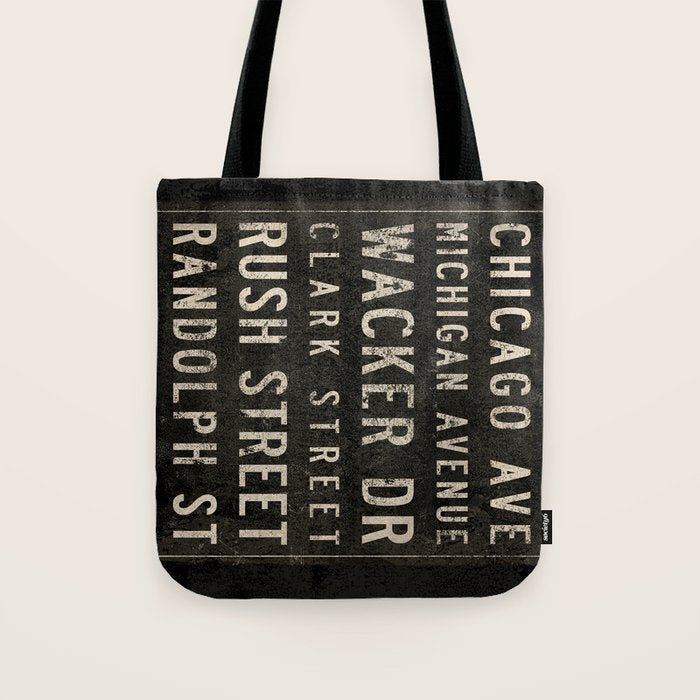 Chicago Streets Transit Sign Tote Bag Gallery Image 1
