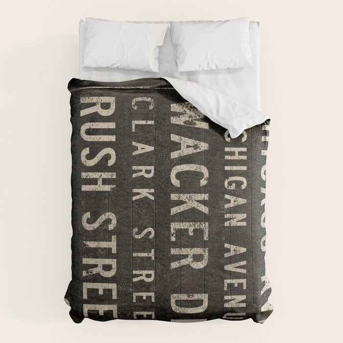 Chicago Streets Transit Sign Comforter Gallery Image 6