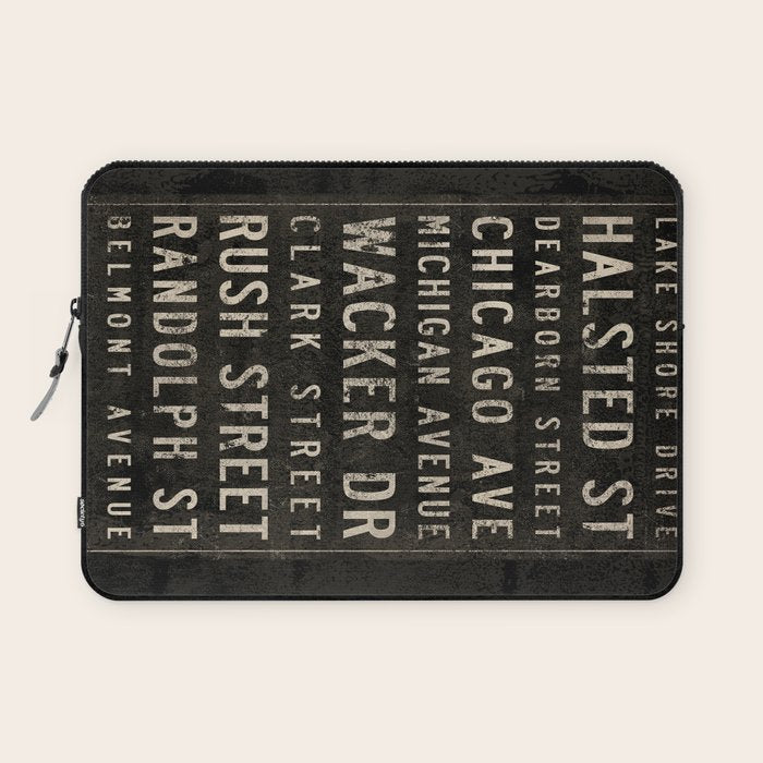 Chicago Streets Transit Sign Laptop Sleeve Gallery Image 1