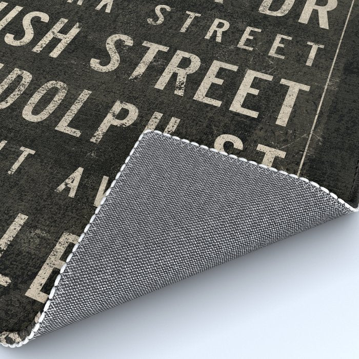 Chicago Streets Transit Sign Rug Gallery Image 4
