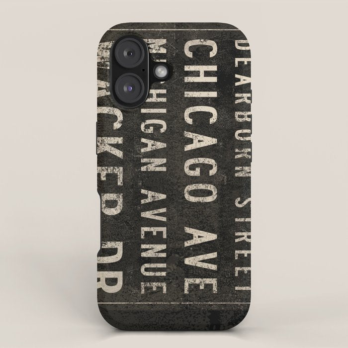 Chicago Streets Transit Sign iPhone Case Gallery Image 1