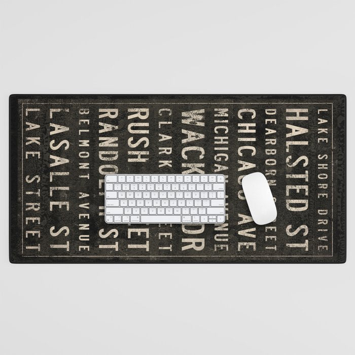 Chicago Streets Transit Sign Desk Mat Gallery Image 1