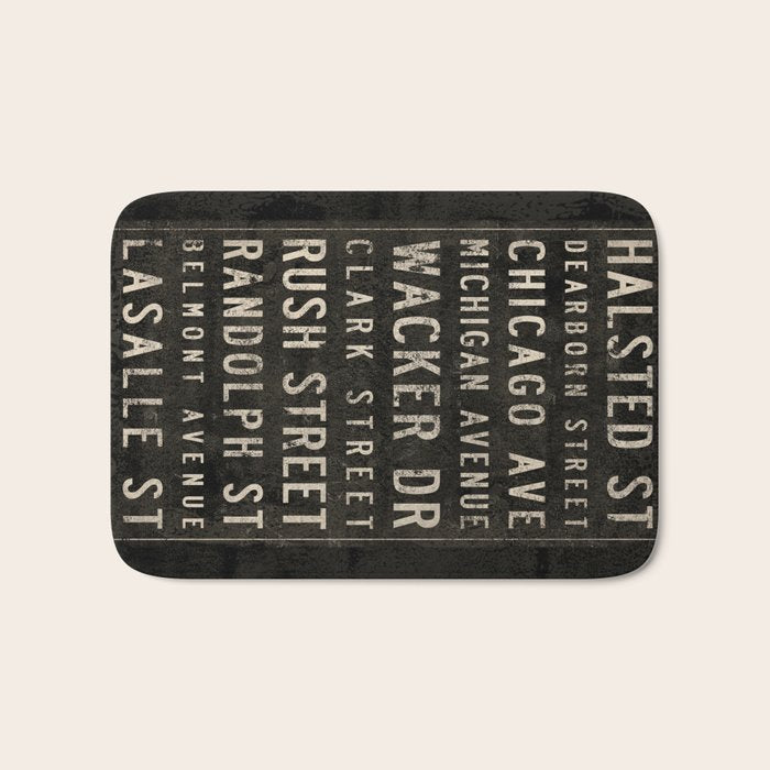 Chicago Streets Transit Sign Bath Mat Gallery Image 1