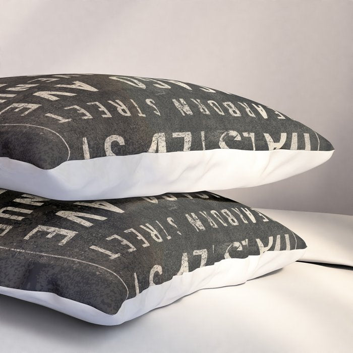 Chicago Streets Transit Sign Pillow Sham Gallery Image 3