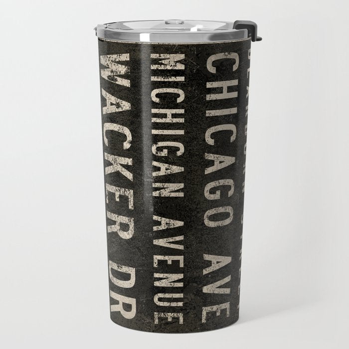 Chicago Streets Transit Sign Travel Mug Gallery Image 2