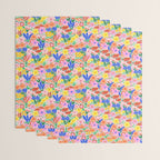 Colorful Summer Flower Meadow Happy Hand Drawn Wildflowers Wrapping Paper Gallery Image 3