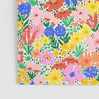 Colorful Summer Flower Meadow Happy Hand Drawn Wildflowers Poster Gallery Image 3