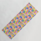 Colorful Summer Flower Meadow Happy Hand Drawn Wildflowers Yoga Mat Gallery Image 1