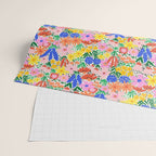 Colorful Summer Flower Meadow Happy Hand Drawn Wildflowers Wrapping Paper Gallery Image 2