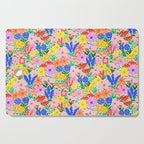 Colorful Summer Flower Meadow Happy Hand Drawn Wildflowers Cutting Board Gallery Image 1