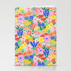 Colorful Summer Flower Meadow Happy Hand Drawn Wildflowers Stationery Card Gallery Image 2