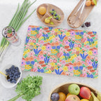 Colorful Summer Flower Meadow Happy Hand Drawn Wildflowers Cutting Board Gallery Image 2