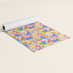 Colorful Summer Flower Meadow Happy Hand Drawn Wildflowers Yoga Mat Gallery Image 2