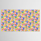 Colorful Summer Flower Meadow Happy Hand Drawn Wildflowers Tablecloth Gallery Image 2