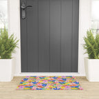 Colorful Summer Flower Meadow Happy Hand Drawn Wildflowers Welcome Mat Gallery Image 3