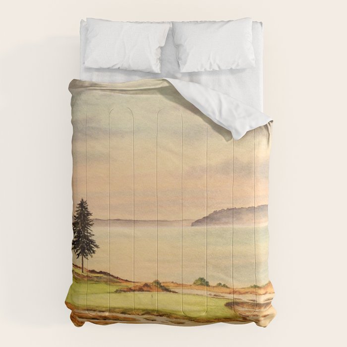 Chambers Bay Golf Course 15th Hole Comforter Gallery Image 6