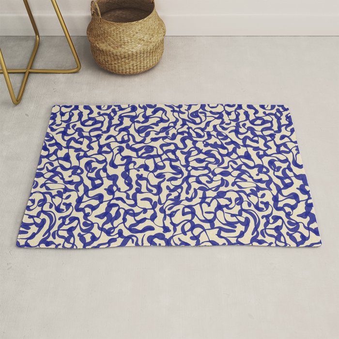 Playful strokes #2 / Blue on Beige Rug Gallery Image 1