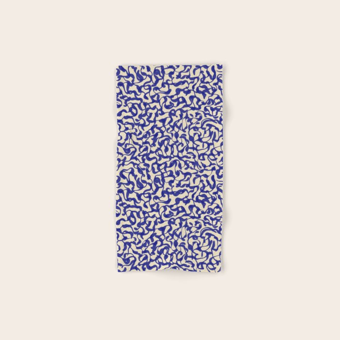 Playful strokes #2 / Blue on Beige Bath Towel Gallery Image 1
