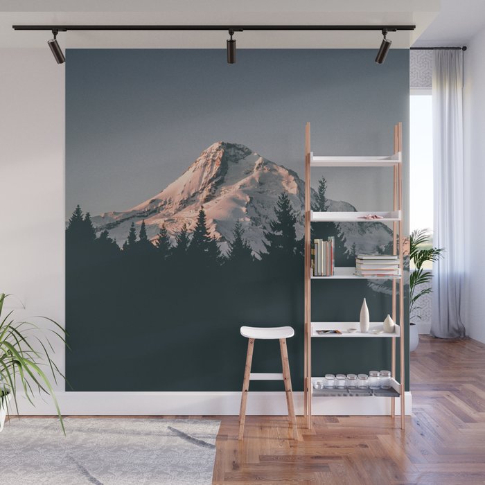 First Light on Mount Hood Wall Mural Gallery Image 1