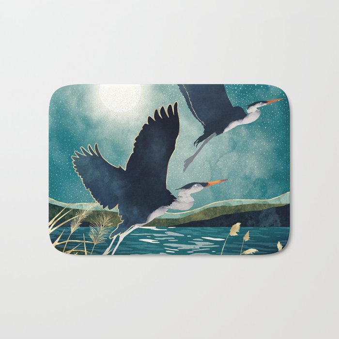 Evening Heron Bath Mat Gallery Image 1