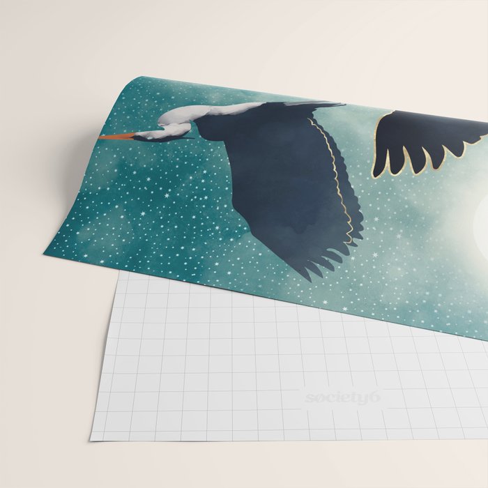 Evening Heron Wrapping Paper Gallery Image 2