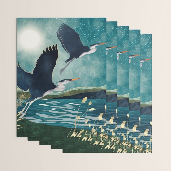 Evening Heron Wrapping Paper Gallery Image 3