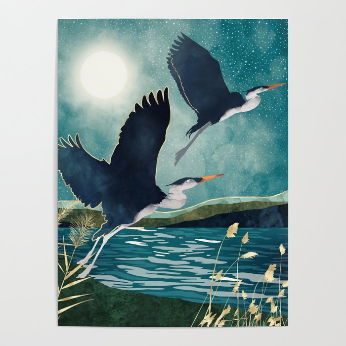 Evening Heron Poster Gallery Image 4