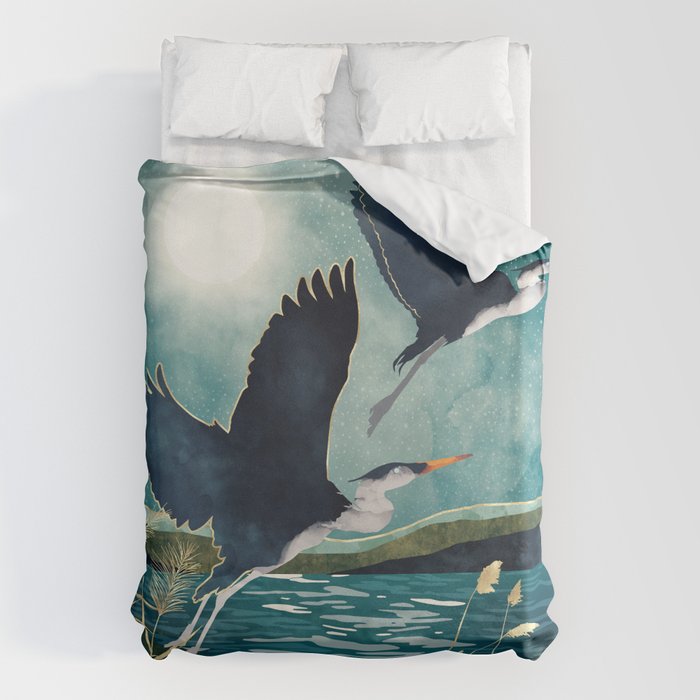 Evening Heron Duvet Cover Gallery Image 1