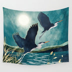Evening Heron Wall Tapestry Gallery Image 4
